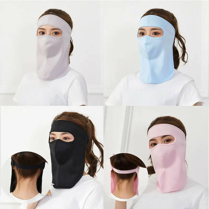 

Unisex Mask Outdoor Windproof UV Motorcycle Cycling Full Face Mask Women&Men Solid Neck Ultra Thin Adjustable Maske 2019 New