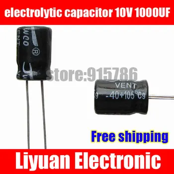 

Free shipping high-quality electrolytic capacitor 10V 1000UF / Aluminum Capacitor 1000UF 10V / Volume 8*12MM