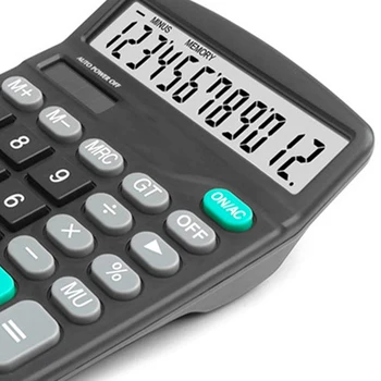 

NOYOKERE Calculator Calculate Commercial Tool Battery or Solar 2in1 Powered 12 Digit Electronic Calculator and Button
