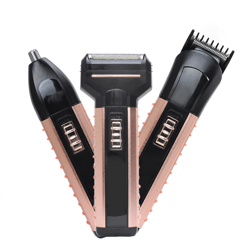 3 in 1 Hair Cut 6 Titanium Barber Cut Electric Shaver Beard Trimmer Men