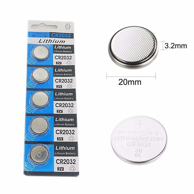 

5PCS/CARD CR2032 Button Batteries BR2032 DL2032 ECR2032 Cell Coin Lithium Battery 3V CR 2032 For Watch Electronic Toy Remote