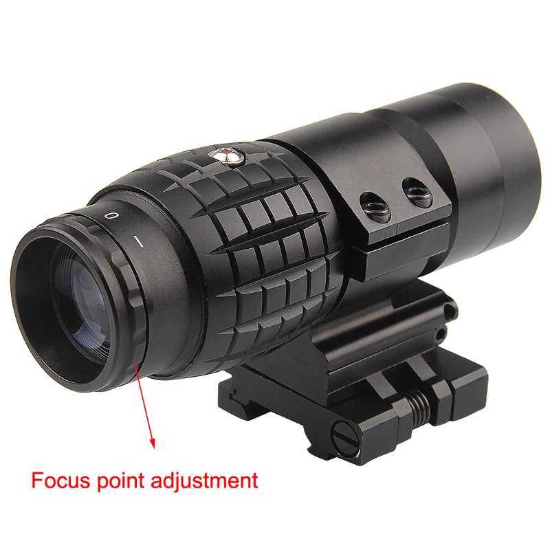 3X Magnifier Optics Scopes Focus Adjusted with Flip To Side Mount 6-67-6