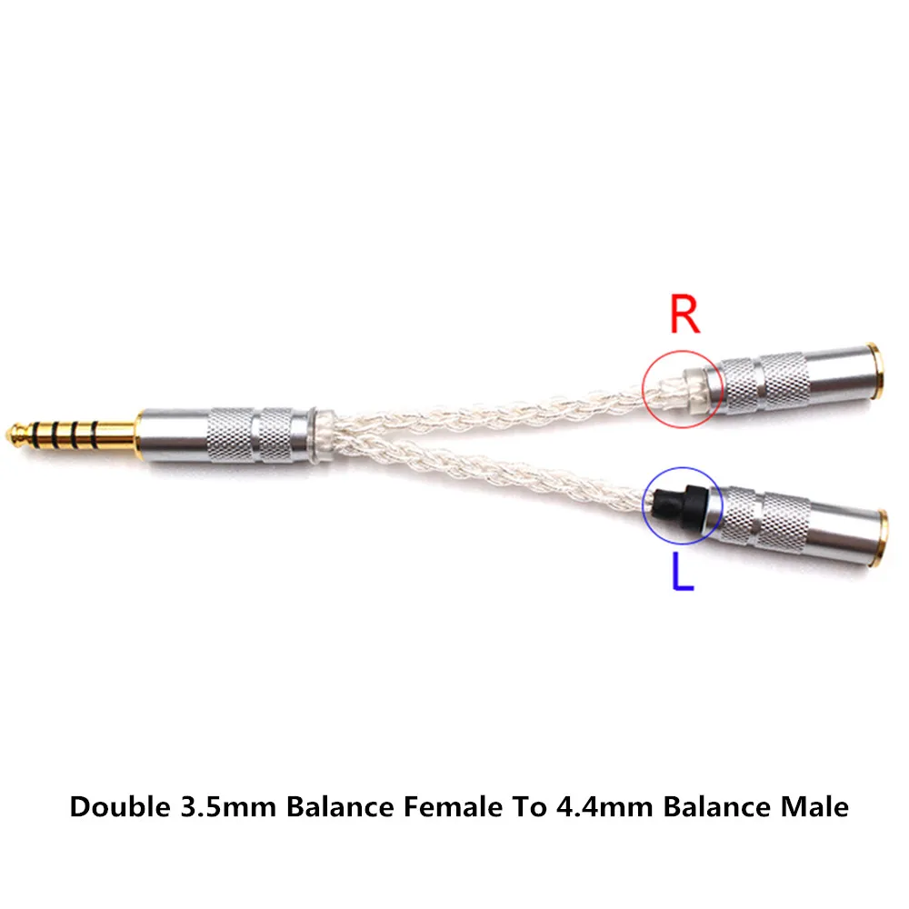 Audiocrast 8Cores Silver Plated 2 5mm balanaced plug to 2x2 5mm headphone upgraded cable