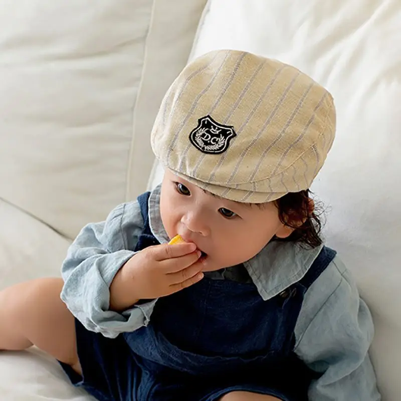 

Children Striped Pattern Classic Style Baby Cap Toddler Boy Girl Autumn And Spring Berets Hat