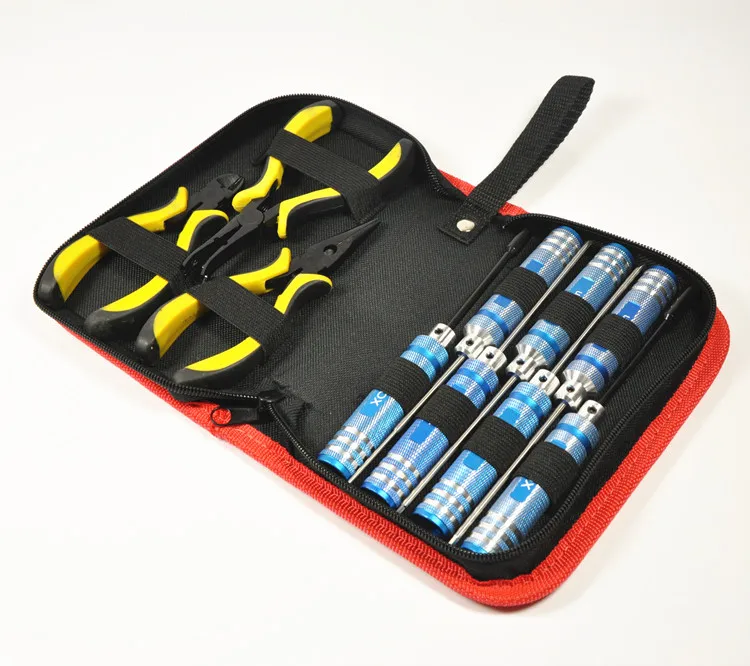 10pcs RC Tool Kit Set Screwdriver Hexagon Socker Piler With Carrying Case For RC Model