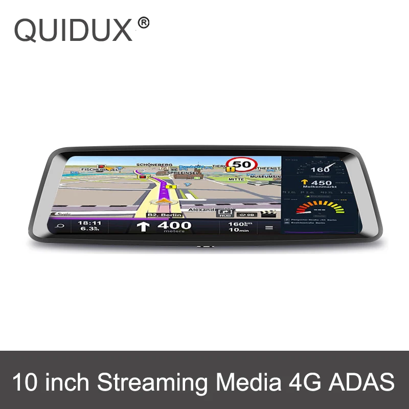 QUIDUX A9 полноэкранный потоковый видеорегистратор ROM16G+ RAM1G 4G Android gps навигация зеркало заднего вида автомобиля Bluetooth видео регистратор Dashcam