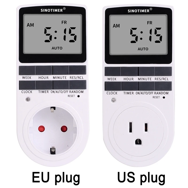 Бытовой ЕС США Plug таймер переключатель 110V 230V программируемая Кухня таймер розетка с Альтернативная 12/24 часа в сутки Системы