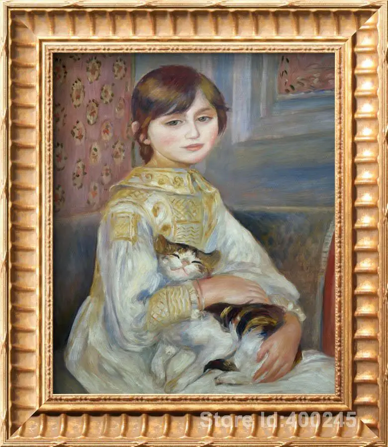 Portrait D Art Mural De Julia Manet Ou Petite Fille Avec Chat Peintures Decoratives De Haute Qualite Faites A La Main Aliexpress Portrait D Art Mural De Julia Manet Ou Petite Fille Avec Chat Peintures Decoratives De Haute Qualite Faites A La Main Aliexpress