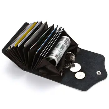 

Fashion Split Leather Function Rfid Card Bag Business Card Holder Men Credit Passport Cover Bag ID Pass Port Card Purse Wallet