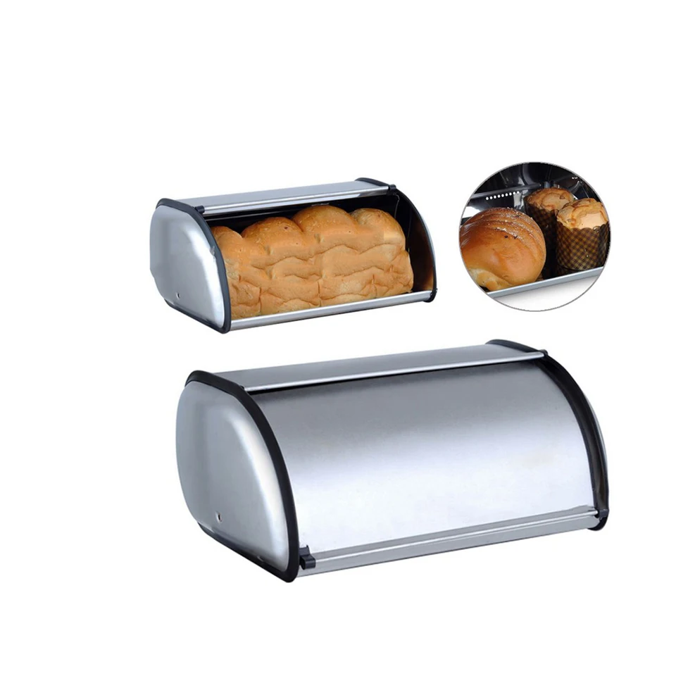 unknow Ifdayy Caja para pan de acero inoxidable para encimera de cocina