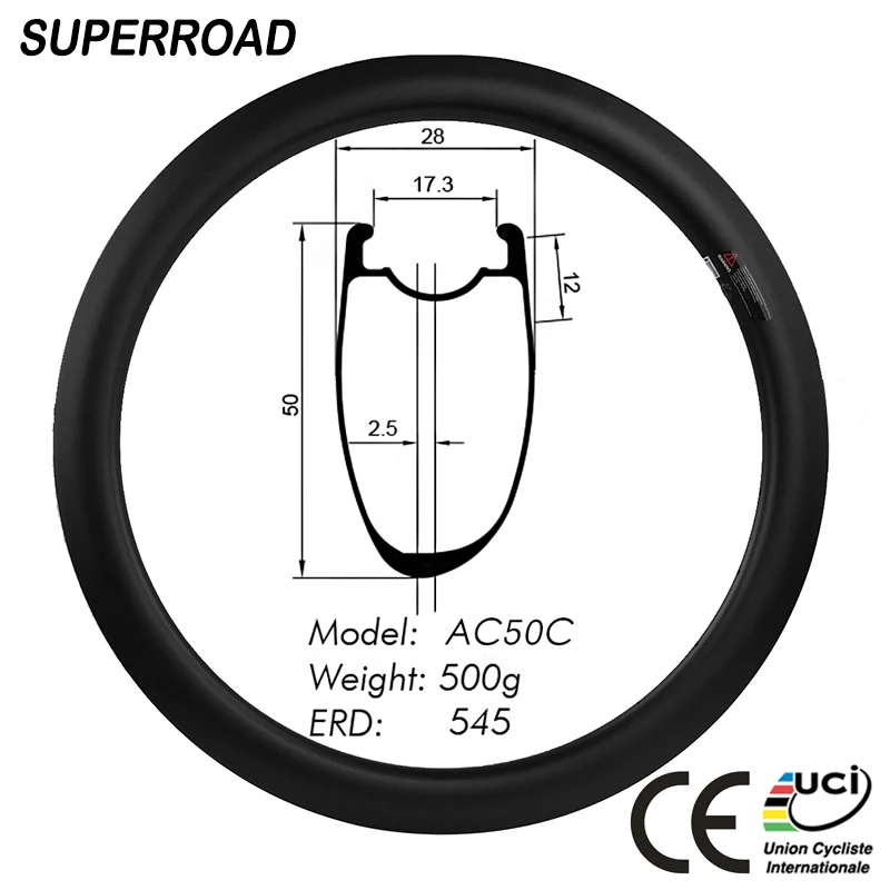 Special Price 700C 28mm Wide 50mm Deep Carbon Asymmetrick Tubeless Ready Road Bike Rim With Basalt Brakes | Спорт и развлечения
