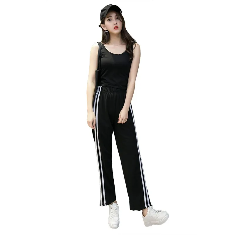 Girls Classic All-match Parallel Bars Casual Zipper Split Trousers High Quality