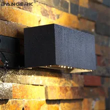 IP65 12W открытый светодиодный настенный светильник водонепроницаемый современный настенный светильник черный алюминиевый крыльцо освещение украшение для дома, сада светильники