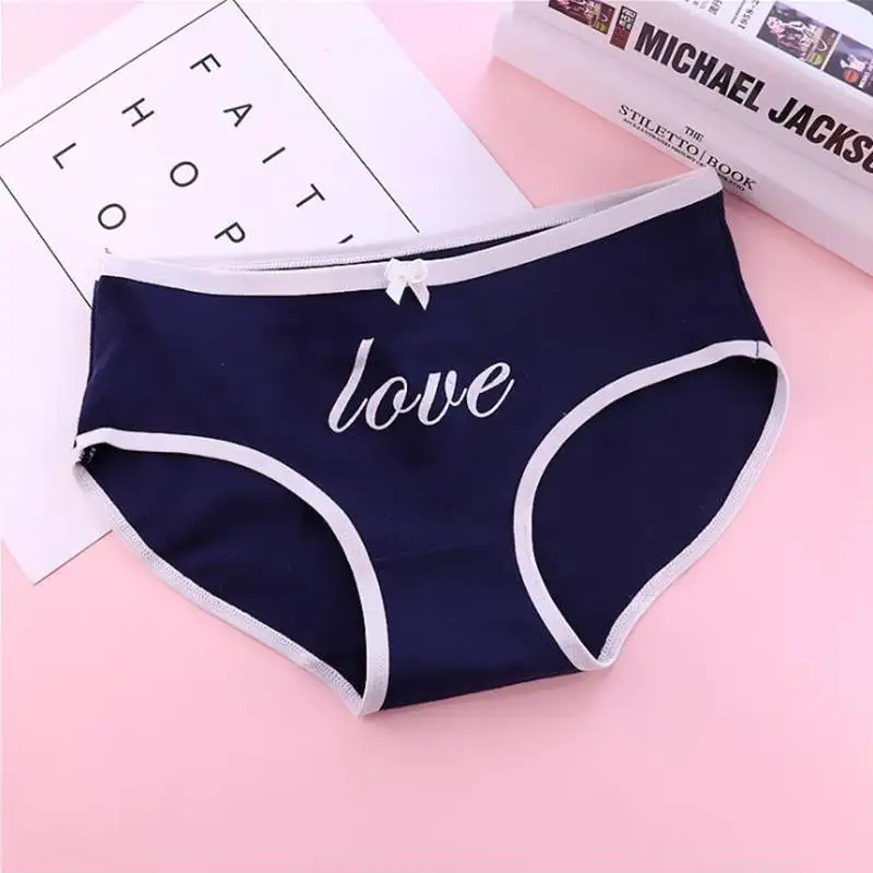 2019 Sexy Women Funny Lingerie Cotton Briefs Underwear Mid Rise Lovely Girls Panties for Female Cartoon Knickers Panties