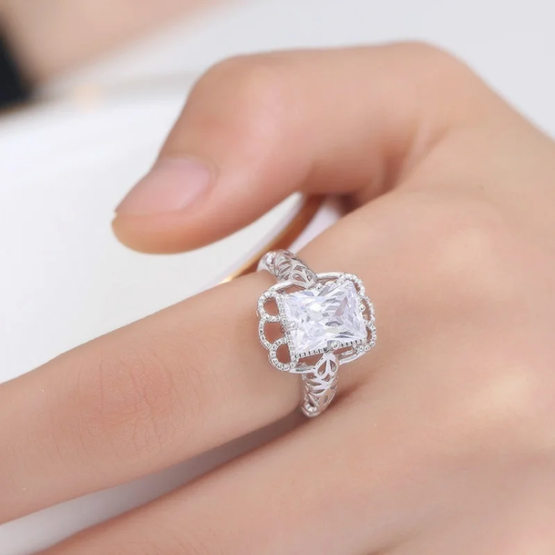 

4 color Fashion Trend Jewelry Zircon Copper Rings for Women Engagement & Wedding Birthday Gift Jewelry#154