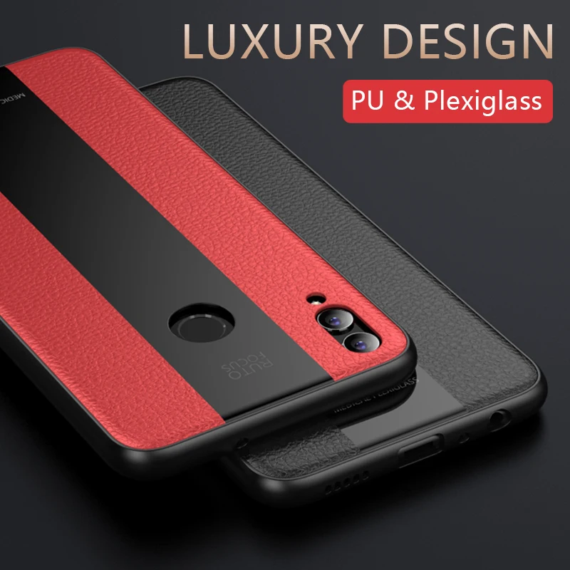 

For Huawei Honor 8X Case PU Leather Cover Plexiglass Shockproof Luxury Hard Casing Housing For Huawei Honor 10 Phone Cases