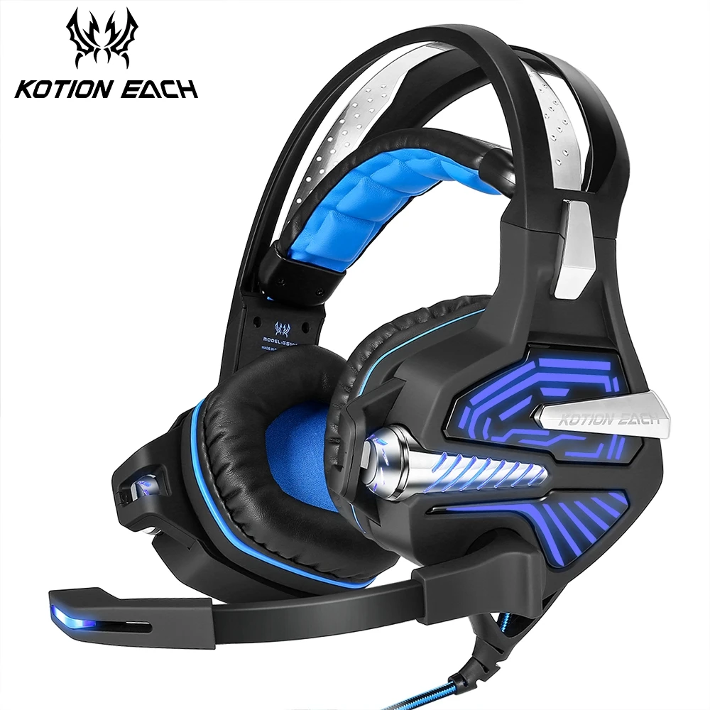 Koop KOTION ELKE GS100 Gaming Hoofdtelefoon Met Microfoon Diepe Bas Stereo USB 7.1 Surround Geluid Headsets Microfoon Voor PC Computer Laptop
