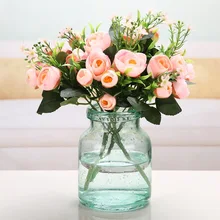 Прозрачный Стекло Цветочная ваза, домашний декор Настольная Ваза пузырь небесно-голубая стеклянная цветок васос para jardim современный ВАСО De Flor