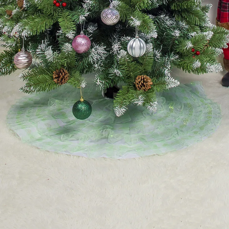 Navidad Рождественская елка юбка белый ковер рождественские украшения для домашний Коврик для пола год Рождество Ноэль дерево ноги юбки - Цвет: Green Tree Skirt