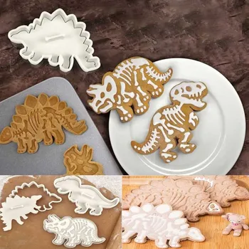 

6pcs/lots 3D Dinosaur Cookies Cutters Biscuit Mould Set Tools Kitchenware Sugar craft Dessert Bakeware Fondant Cake Decorating