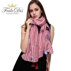 [Feiledis] Мода 2017 г. хлопковый шарф Для женщин Обёрточная бумага дизайнер Шарфы для женщин осень и зима Для женщин шарф люксовый бренд платок fd375