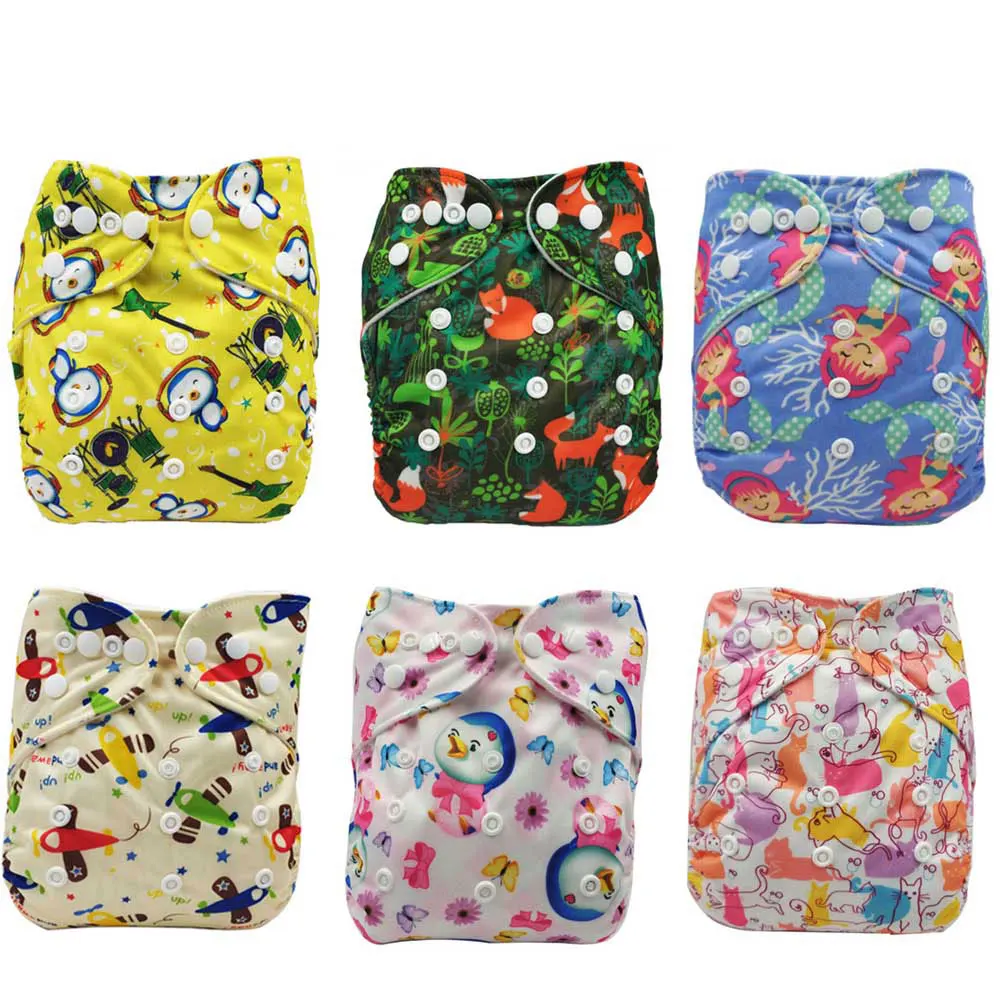 Newborn Baby Diaper Cover Washable Baby Cover Cartoon Animal Adjustable