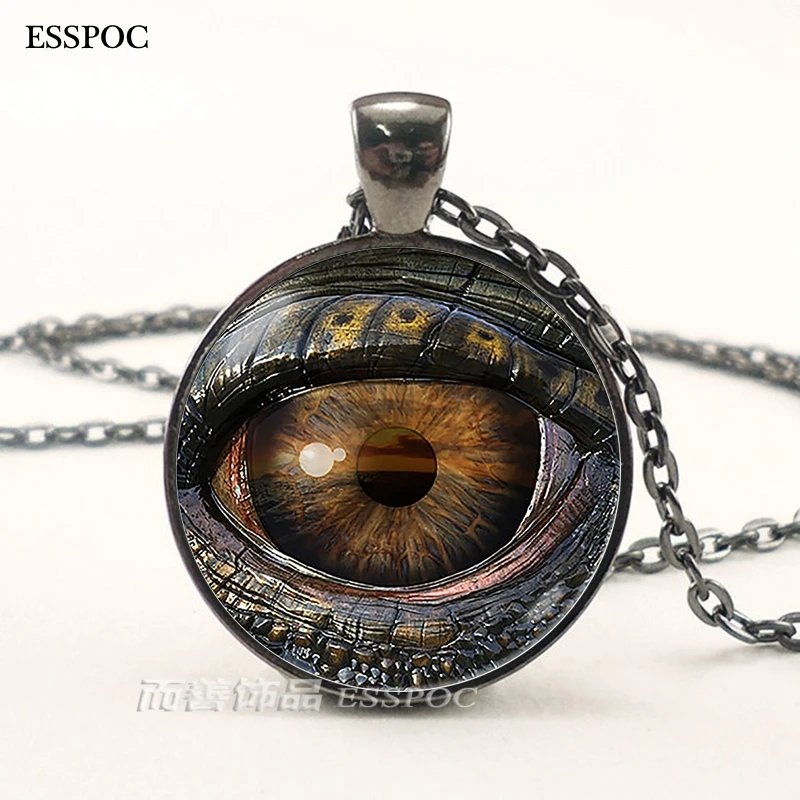 

Evil Eye Necklace Handmade Jewelry Dragon Eye Art Picture Glass Cabochon Pendant Necklaces for Men