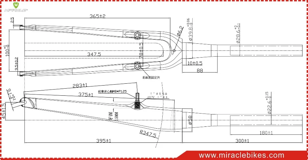 Miracle new design cyclocross bikes carbon fork,V-brakes CX carbon fork,cyclocross bikes carbon fork,taper CX carbon fork