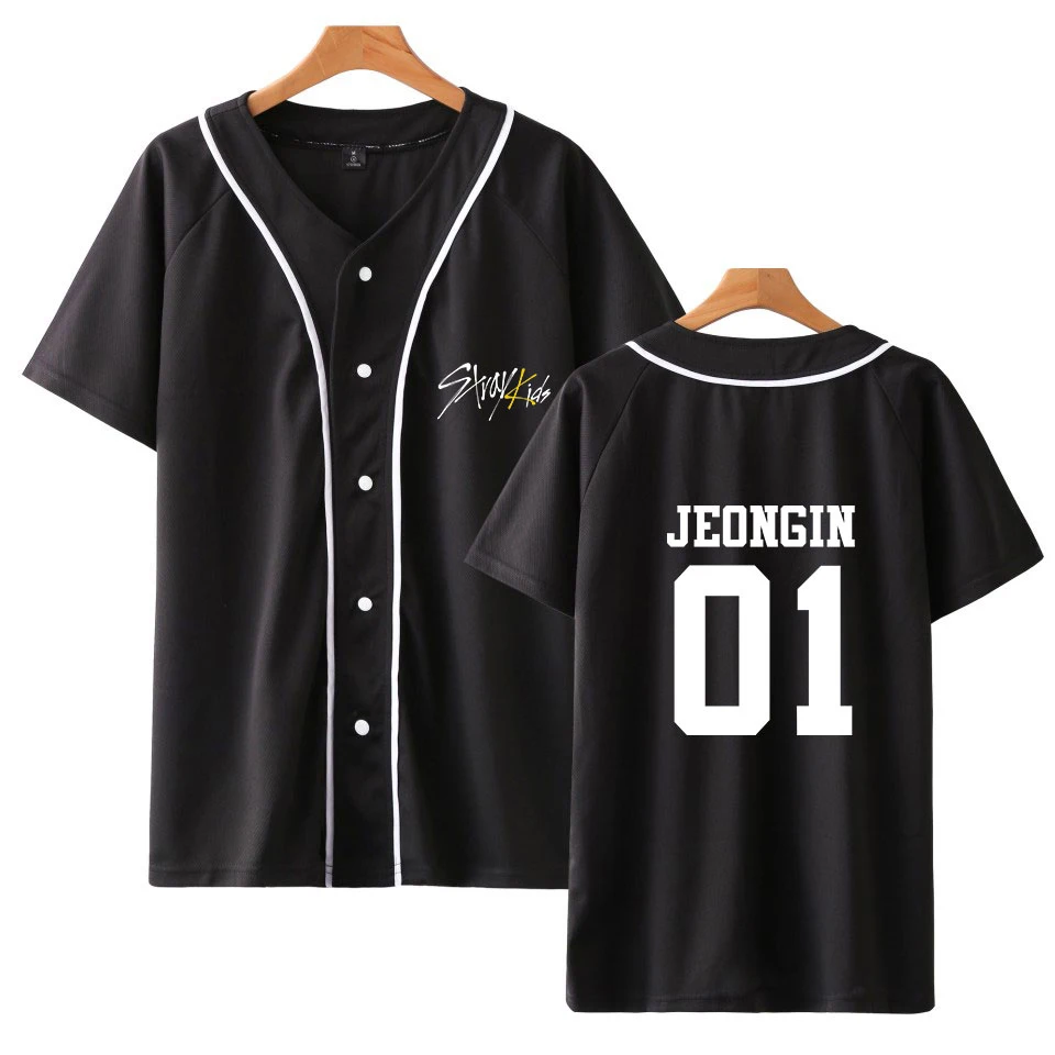 

2D Stray Kids Yellow Wood Printed Women/men summer Clothes 2019 Hote Sale Short Sleeve Baseball T-Shirt Casual K-pops Tees