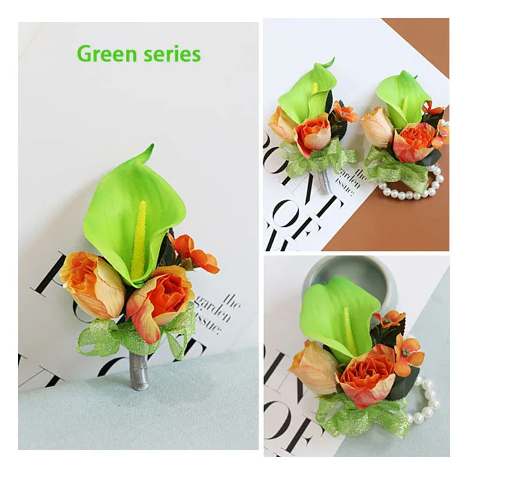 wedding corsage groom flower boutonniere cuff bracelets bridesmaid (10)