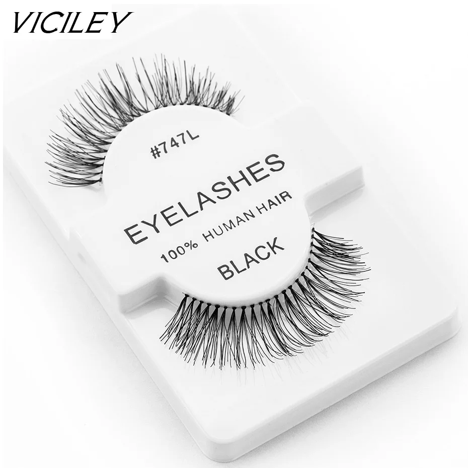 

VICILEY False Lashes Real Human Hair False Eyelashes Full Strip Fake Eye Lashes Make Up eyelash Extension cilios HH747L