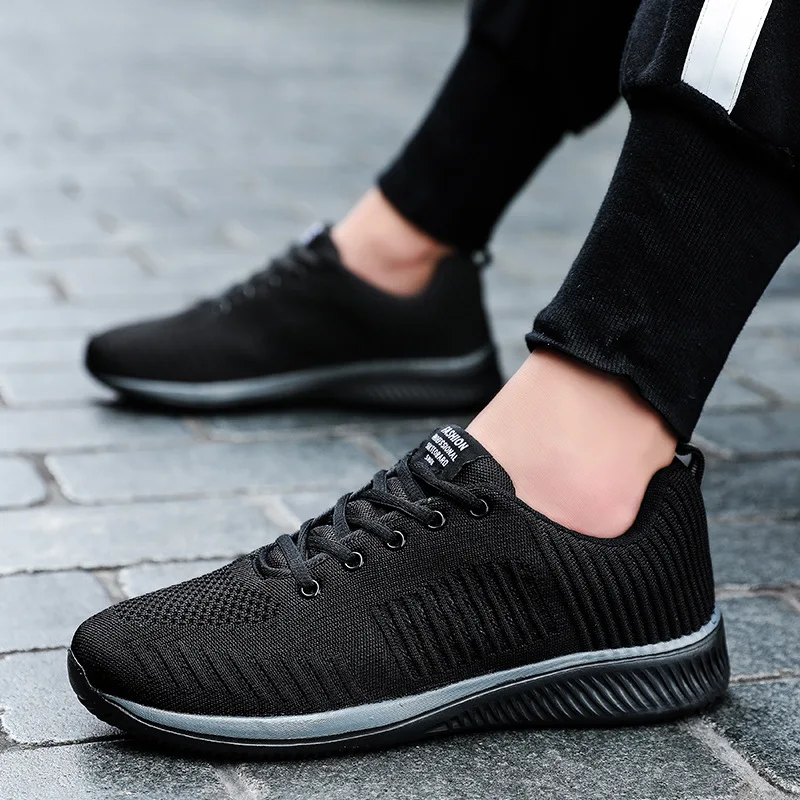 JINBEILEE Large Size Men's Lightweight Cushioning Running Shoes Flying Woven Breathable Mesh Sports and Leisure Men's Shoes
