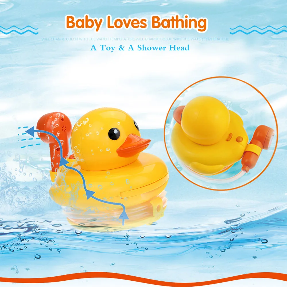 

1Pcs Bathroom Baby Kids Toddler Bathing Water Spraying Tool Bath Bathtub Duck Toys Funny Big Spray Duck Water Bath Swimming Pool