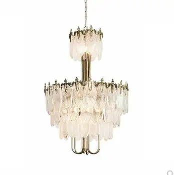 

American retro Crown French luxury guest restaurant cloakroom bathroom post-modern model room glass chandelier