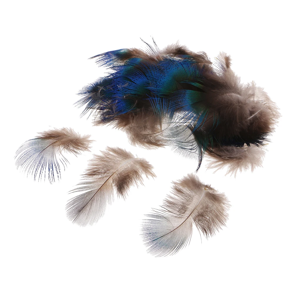 fityle 50pcs Peacock Feather Trim Embellishment for DIY Home Party Decoration Millinery Costume Clothing Decoration 5x3cm