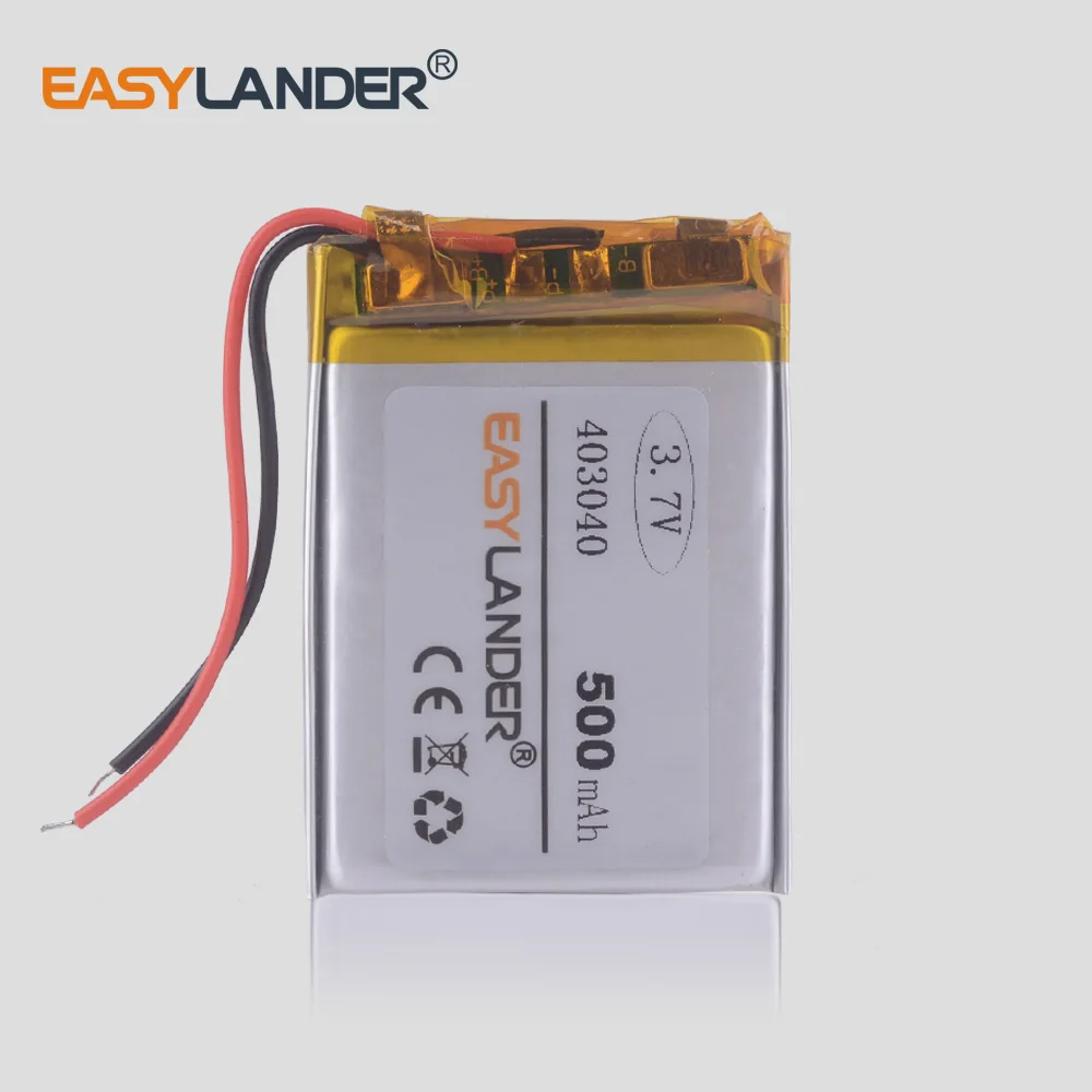 

Rechargeable li ion polymer battery 3.7v 500mah 403040 for G1W recorder in replacement DVR clip + sansa old Karki Q7
