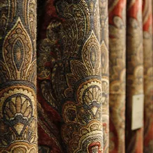 Роскошный темно-красный жаккард синель виллы отель дома декоративные диван шторы обивка ткань 280 см вверх рулон по метру