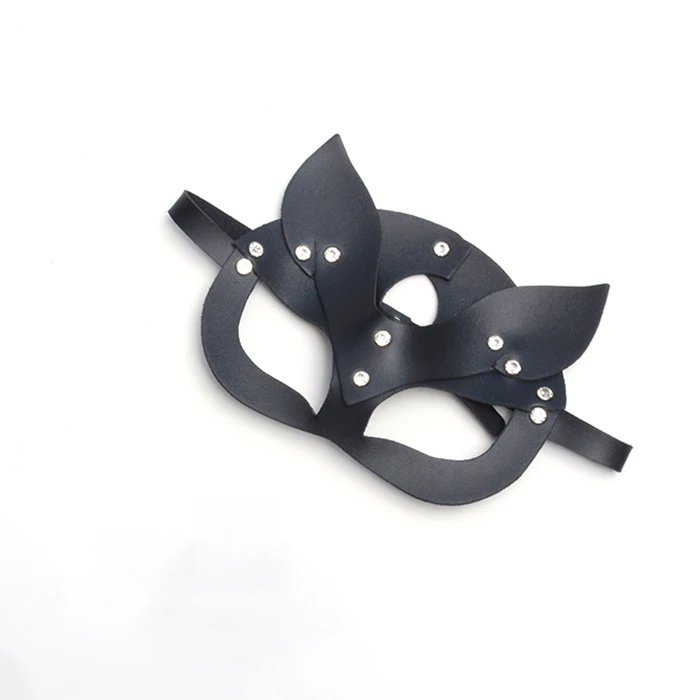 Высококачественные женские маски с котом на половину лица, искусственная кожа, повязка на голову, аксессуары, вечерние, косплей, панк, черные, регулируемые маски - Цвет: design 2