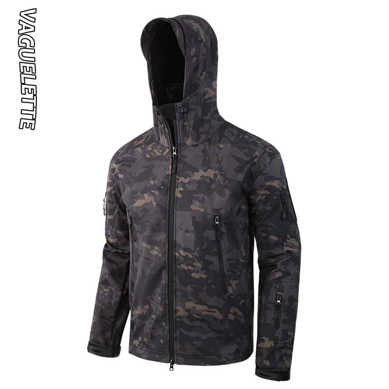 Vaguelette, тактическая куртка, Мужская, военная, камуфляжная, пальто, зимняя, теплая, M65, одежда для охоты, одежда для улицы, водонепроницаемая куртка для мужчин - Цвет: CP Black 20
