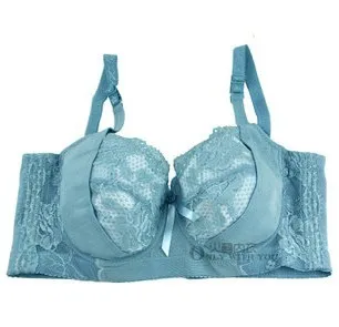 

Blue lace bra lingerie Women push up bralette bra full coverage E F G cup underwear sexy plus size bras 36-48 vs bh C3203