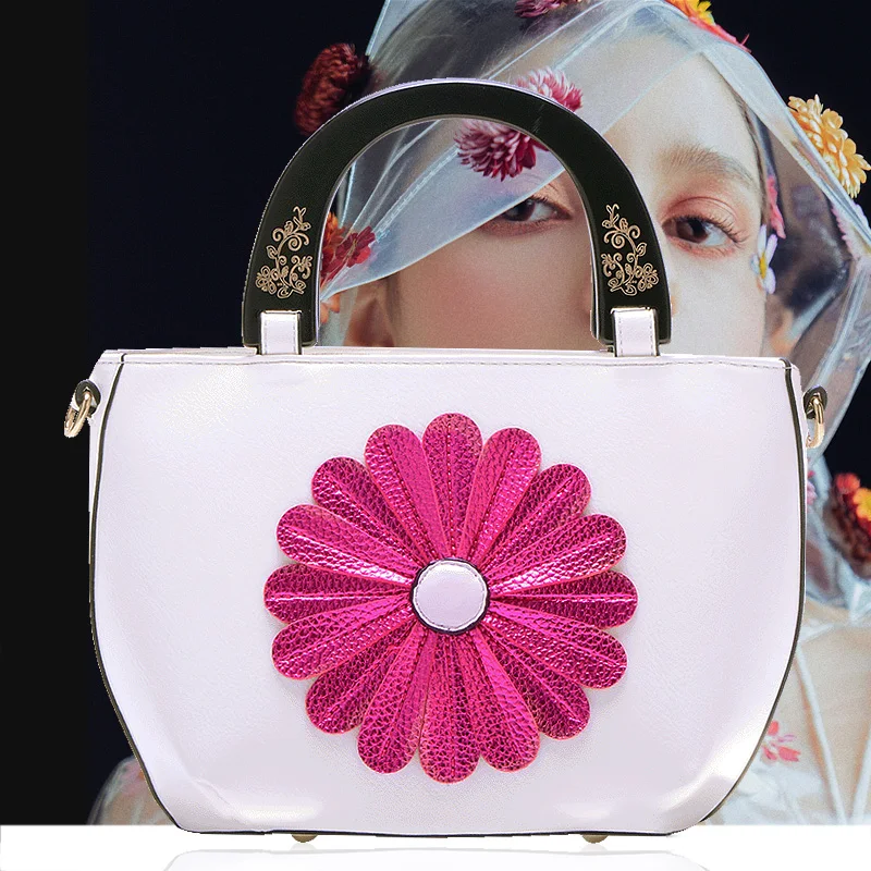 Women's bags 2018 new fashion handbags air bags summer shoulder bags flowers ladies' bags