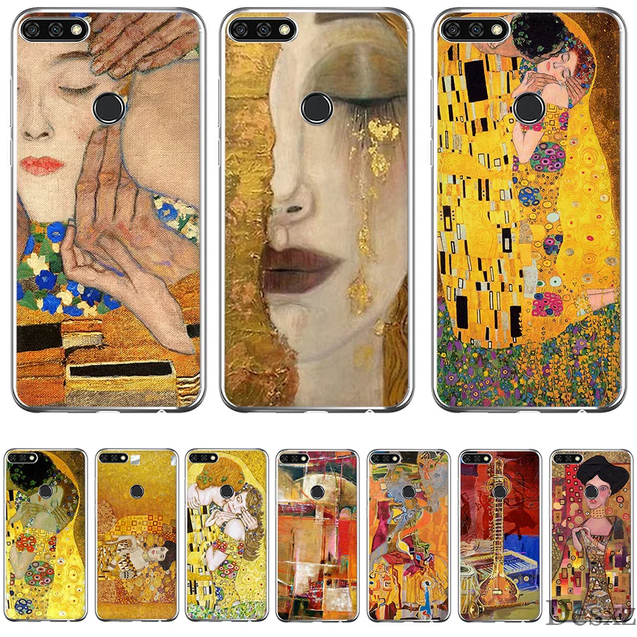 

Phone Case Cover Kiss Gustav Klimt Painting For Honor 6a 7X 7C 7A 9 10 Lite Pro 2GB 3GB 8X Cases