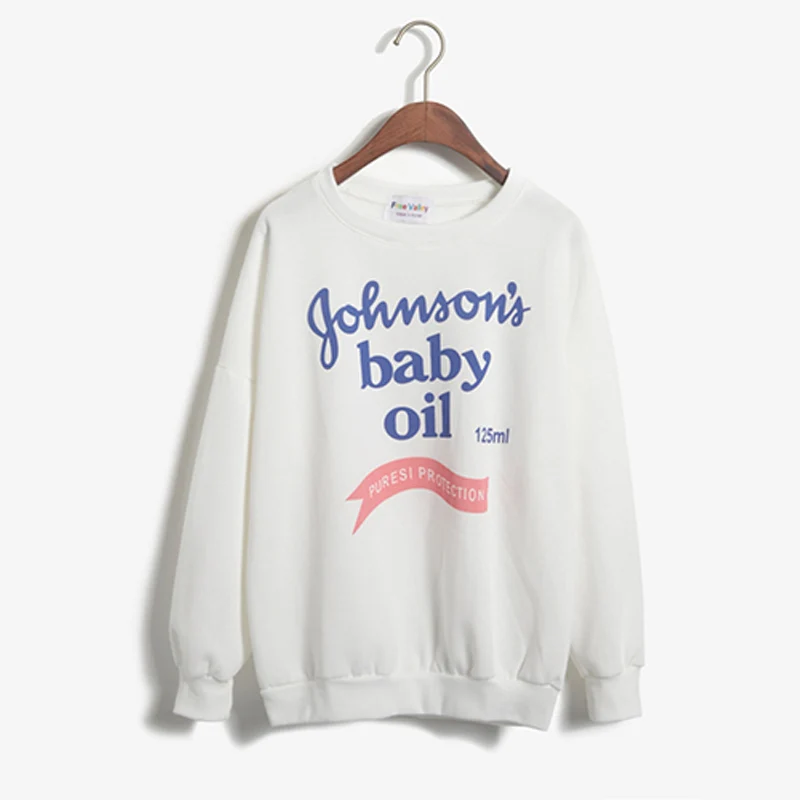 

women's college wind fashion female cute Letter printing Round neck Long sleeve all-match Leisure sweatshirt
