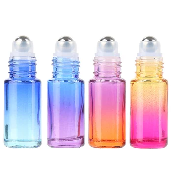 

Ticken Glass Perfume Bottles with Steel Roller Balls Gradient Essential Oil Roller on Empty Bottles Cosmetic Liquild Refillable