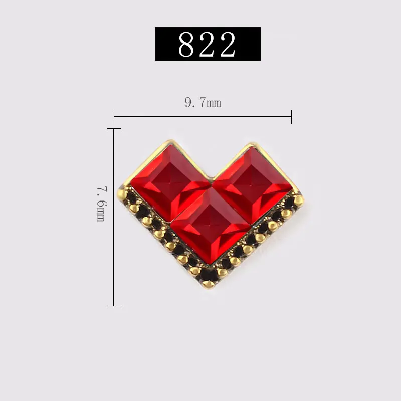 24 дизайна, 10 шт., Ретро стиль, металлический сплав, стразы для дизайна ногтей, 3D Советы, сделай сам, Ювелирное Украшение, сплав, бриллиант, кристалл, ногти, аксессуары - Цвет: 822
