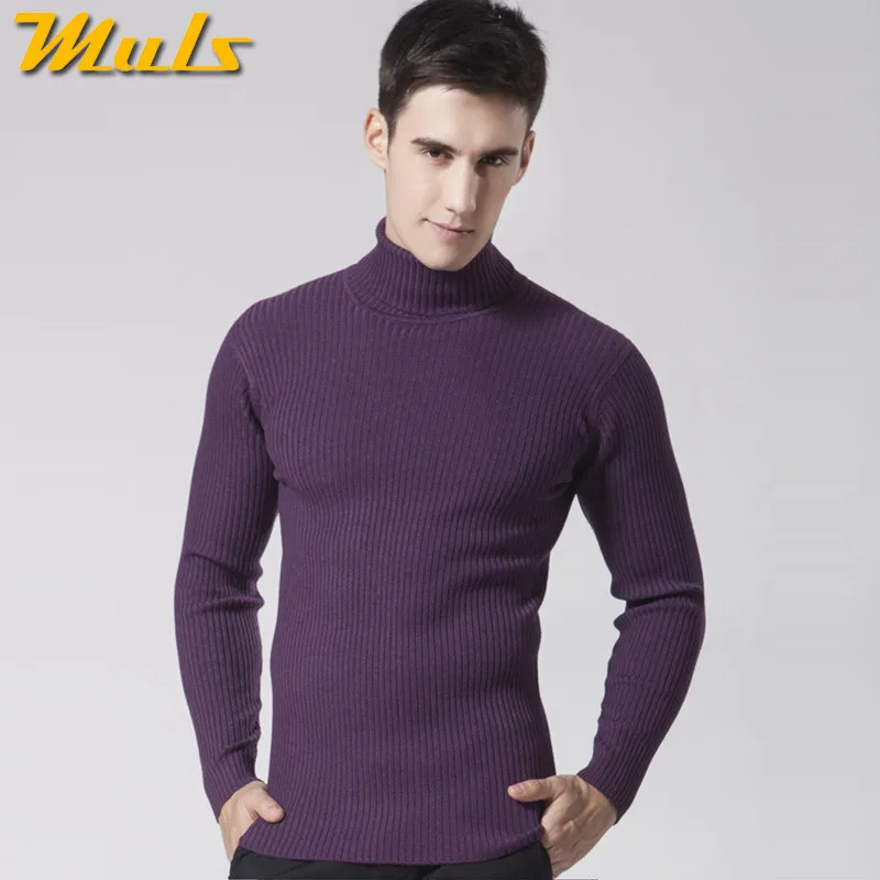 Дизайнерский шерстяной свитер для мужчин, термобелье для мужчин, зимний кашемировый свитер с высоким воротом, рукав xxxl, мужской модный пуловер 8868 - Цвет: 1