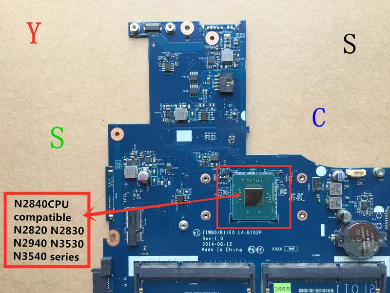 ZIWB0/B1/E0 LA-B102P материнская плата для ноутбука ПК для lenovo b50-30 ноутбук для intel N2830 N2840 cpu(Используйте ddr3L ram) тест ОК
