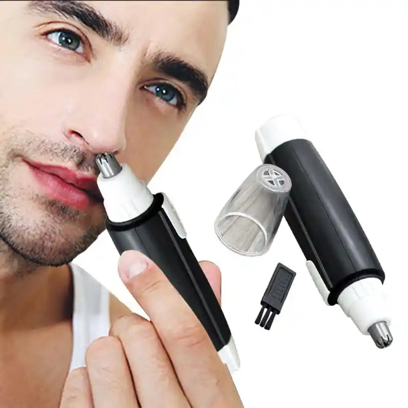 using a nose hair trimmer