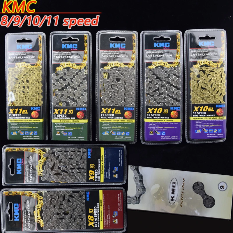 

KMC Chain 8 9 10 11 speeds chain X8 X9 X10 X11 with MTB Miuntain Bike chain Road Bicycle Chain cycling parts