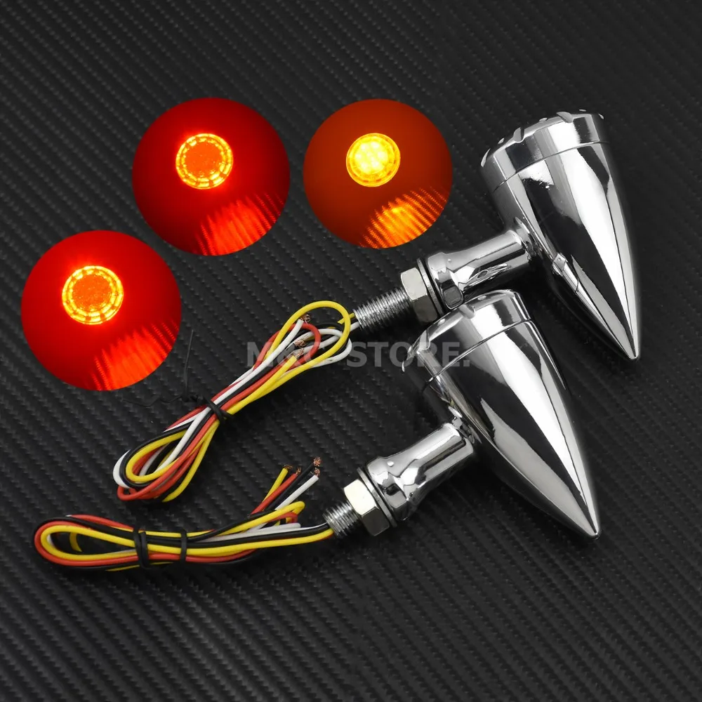 Pisca-pisca de Led Luz de Freio 12v para Harley Macções Chopper Cruiser Bobber Cafe Racer Luz Indicadora Preta 5 Online shopping